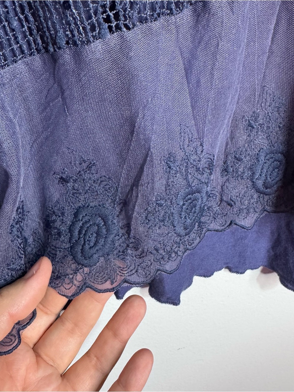 Cupio Curvy 3X Purple Fairycore Tunic Lace Crochet Lagenlook Boho Top - Picture 5 of 6